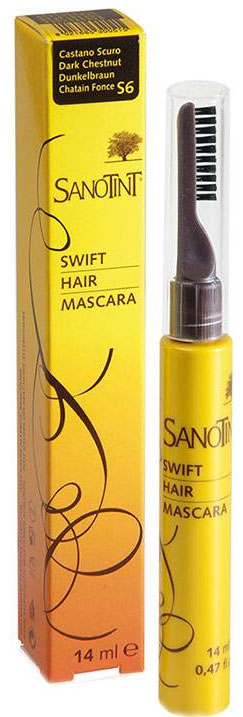 linha de cabelo SANOTINT SWIFT HAIR MASCARA S6 DARK BROWN 14 ML